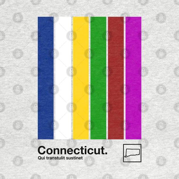 Connecticut  // Original Minimalist Artwork Poster Design by DankFutura